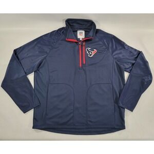 Houston Texans NFL Team‎ Apparel Men's 1/4 Zip Track Jacket Pullover Sz XL EUC